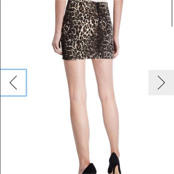 Alice + Olivia Leopard Print Mini Skirt in Brown and Cream - Picture 10 of 12